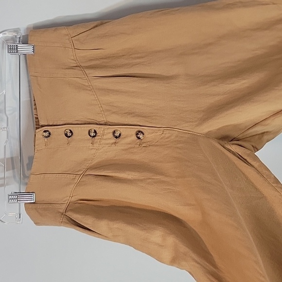 Express Linen super high rise beige button fly pants - Picture 4 of 11